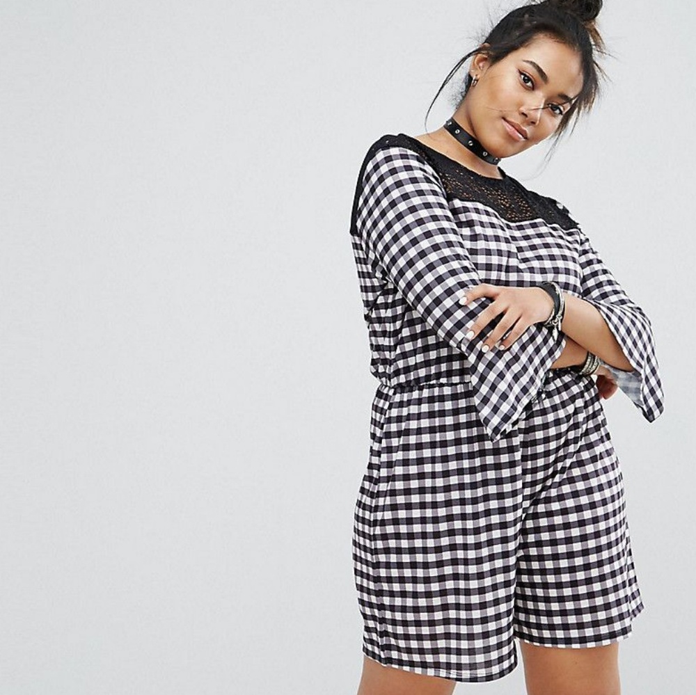 Asos Curve gingham romper